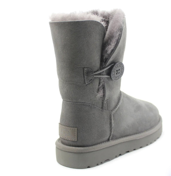 UGG Short Bailey Button II Silver/Grey Real Suede & Sheepskin Women's Winter Boots SIZES 10 & 10.5. -  Mens 8.5 -9