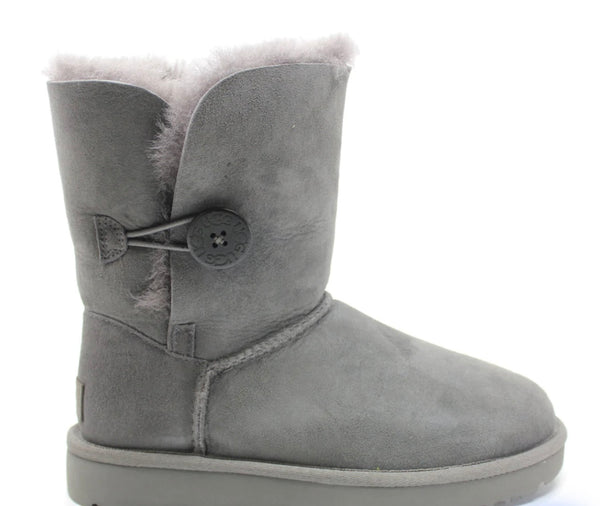 UGG Short Bailey Button II Silver/Grey Real Suede & Sheepskin Women's Winter Boots SIZES 10 & 10.5. -  Mens 8.5 -9