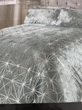 Quality Foil Velvet. King Size Duvet Cover 2 Pillowcases