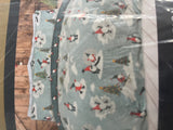 Christmas Skating Gonk Fleece Multi Duvet Cover king size & 2 pillowcases