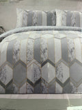 Geo Metallic Marble  Grey Super king Duvet set inc 2 pillowcases