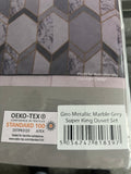 Geo Metallic Marble  Grey Super king Duvet set inc 2 pillowcases