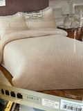 Classic Seersucker King Size Duvet Cover Natural Colour & 2 Pillowcases