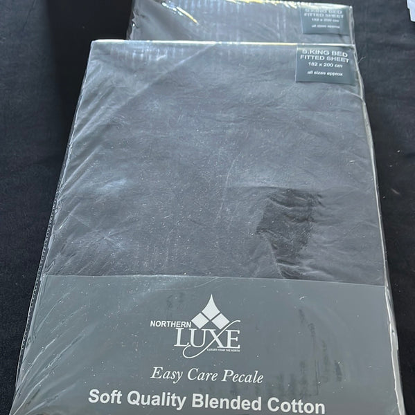 Super king  size charcoal fitted sheets bundle of 2 Fitted sheets cotton