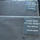 Percale king size fitted sheets Black bundle of 2 sheets cotton