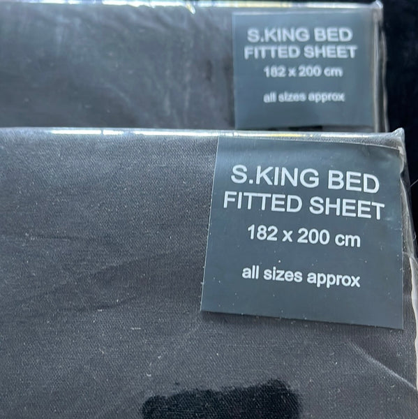 Super king  size charcoal fitted sheets bundle of 2 Fitted sheets cotton