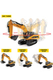 Top Race Remote Control Digger Excavator Fully Functional RC Tractor Remote Control Tractor 15 Channel Professional 1:14 Construction Digger Toys with Lights and Sound for Boys and Girls