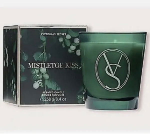 VICTORIA'S SECRET  SINGLE WICK SCENTED CANDLE IN MAGNOLIA, MISTLETOE AND NIGHTFALL IN GIFT BOX