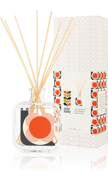 Orla Kiely Reed Diffuser Rose Geranium and Eucalyptus, Lavendar, Geranium and Earl Grey