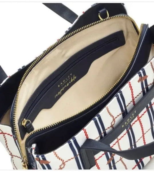 Radley Finsbury Park Rope Check Zip Top Multi-Way Bag BNWT