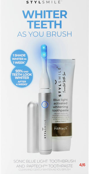 Stylsmile Toothbrush and Whitening Paste Whiter Teeth Sonic Blue Light Argos £73