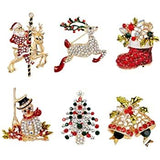 Beautiful Rhinestone Christmas Brooches Bundle of 5  Brooches